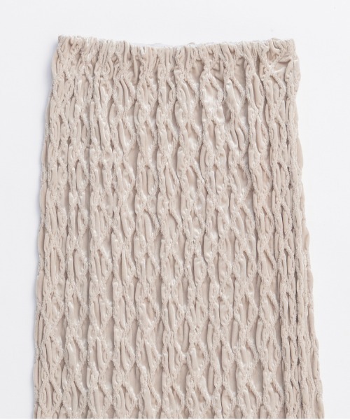 MAISON SPECIAL(メゾンスペシャル)の「Velor Shirring Skirt/ベロアシャーリングスカート■セットアップ対応■(スカート・レディース・ブラック/オフホワイト・36/38)」の11枚目の写真