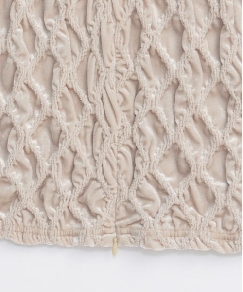 MAISON SPECIAL(メゾンスペシャル)の「Velor Shirring Skirt/ベロアシャーリングスカート■セットアップ対応■(スカート・レディース・ブラック/オフホワイト・36/38)」の15枚目の写真