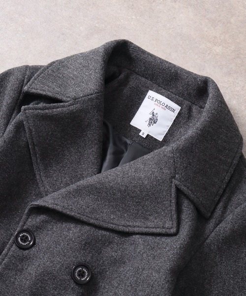 U.S. POLO ASSN.(ユーエスポロアッスン)の「【U.S. POLO ASSN./ユーエスポロアッスン】 メルトン ピーコート(ピーコート・メンズ・ブラック/グレー・S/M/L/XL)」の8枚目の写真