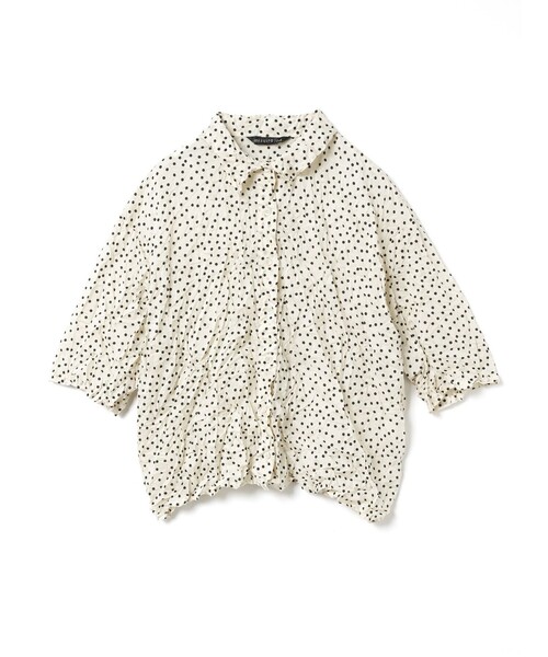mizuiro ind ドットプリントキャッチワッシャーシャツ（シャツ