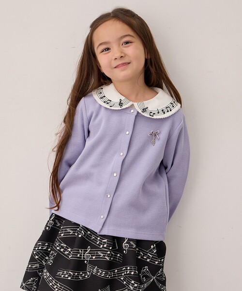 ANY（エニィ）の「まいにちスナップカーディガン（カーディガン/ボレロ・キッズ・アイボリー系/ライラック系/ピンク系/ブラック系・140/150/160）」の3枚目の写真