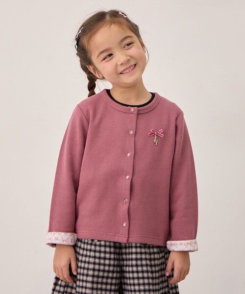 ANY（エニィ）の「まいにちスナップカーディガン（カーディガン/ボレロ・キッズ・アイボリー系/ライラック系/ピンク系/ブラック系・140/150/160）」の4枚目の写真