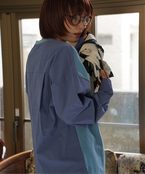 ATELANE(アテレーン)の「ATELANE / ブロード/ドッキング/ロンTEE/シャツ(Tシャツ/カットソー・メンズ・ブラック/ブルー/オフホワイト・X-LARGE/LARGE/MEDIUM)」の17枚目の写真