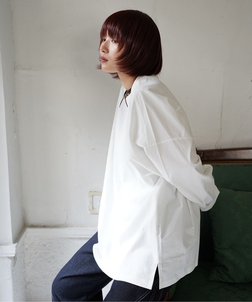 ATELANE(アテレーン)の「ATELANE / ブロード/ドッキング/ロンTEE/シャツ(Tシャツ/カットソー・メンズ・ブラック/ブルー/オフホワイト・X-LARGE/LARGE/MEDIUM)」の13枚目の写真