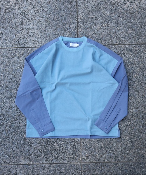 ATELANE(アテレーン)の「ATELANE / ブロード/ドッキング/ロンTEE/シャツ(Tシャツ/カットソー・メンズ・ブラック/ブルー/オフホワイト・X-LARGE/LARGE/MEDIUM)」の10枚目の写真