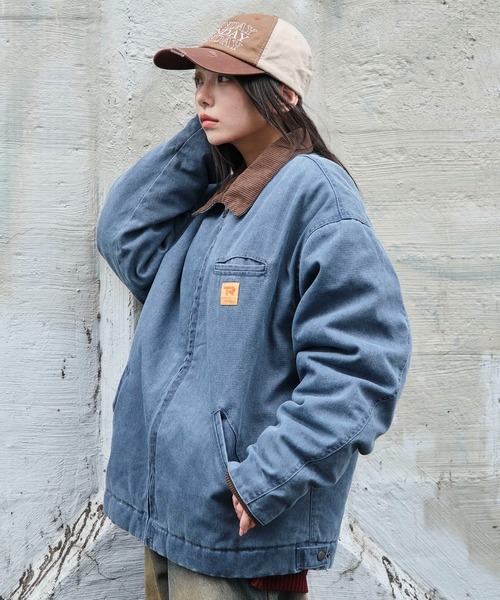 WEGO（ウィゴー）の「WEGO/【25年秋冬新作】ワーカーズキルティングZIPジャケット（ブルゾン・メンズ・カーキ/スカイブルー/ネイビー/ブラック系3・LARGE/MEDIUM）」の13枚目の写真