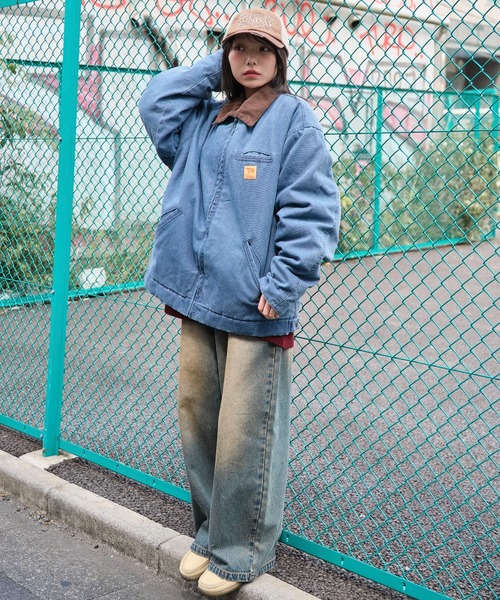 セール】WEGO/【25年秋冬新作】ワーカーズキルティングZIPジャケット