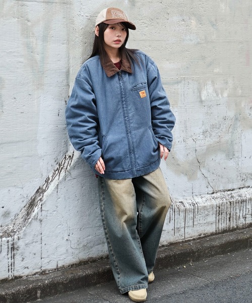 WEGO（ウィゴー）の「WEGO/【25年秋冬新作】ワーカーズキルティングZIPジャケット（ブルゾン・メンズ・カーキ/スカイブルー/ネイビー/ブラック系3・LARGE/MEDIUM）」の15枚目の写真