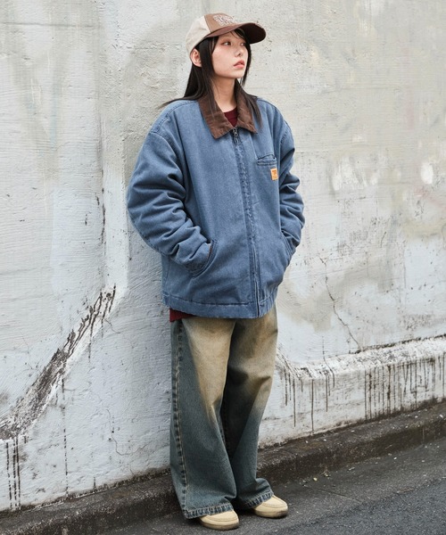 WEGO（ウィゴー）の「WEGO/【25年秋冬新作】ワーカーズキルティングZIPジャケット（ブルゾン・メンズ・カーキ/スカイブルー/ネイビー/ブラック系3・LARGE/MEDIUM）」の16枚目の写真