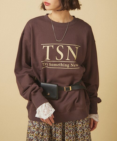 Remind me and forever（リマインドミーアンドフォーエバー）の「【nane】ヴィンテージ加工スエットプルオーバー（スウェット・レディース・ブラウン/レッド/グレー・FREE）」の3枚目の写真