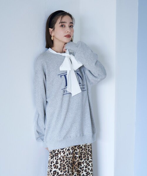 Remind me and forever（リマインドミーアンドフォーエバー）の「【nane】ヴィンテージ加工スエットプルオーバー（スウェット・レディース・ブラウン/レッド/グレー・FREE）」の9枚目の写真