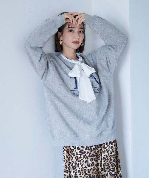 Remind me and forever（リマインドミーアンドフォーエバー）の「【nane】ヴィンテージ加工スエットプルオーバー（スウェット・レディース・ブラウン/レッド/グレー・FREE）」の12枚目の写真