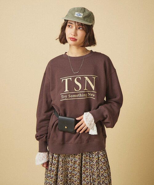 Remind me and forever（リマインドミーアンドフォーエバー）の「【nane】ヴィンテージ加工スエットプルオーバー（スウェット・レディース・ブラウン/レッド/グレー・FREE）」の20枚目の写真