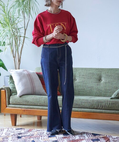 Remind me and forever（リマインドミーアンドフォーエバー）の「【nane】ヴィンテージ加工スエットプルオーバー（スウェット・レディース・ブラウン/レッド/グレー・FREE）」の21枚目の写真