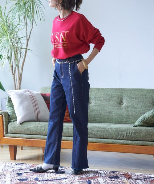 Remind me and forever（リマインドミーアンドフォーエバー）の「【nane】ヴィンテージ加工スエットプルオーバー（スウェット・レディース・ブラウン/レッド/グレー・FREE）」の22枚目の写真