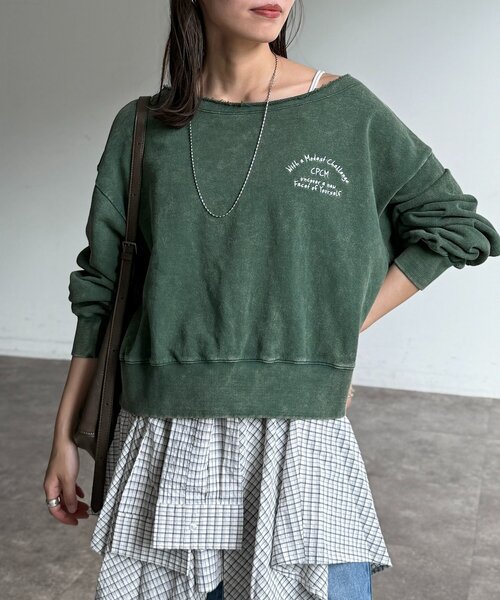 CPCM（シーピーシーエム）の「【ASUKA監修】パウダー加工ワンショルスウェット（スウェット・レディース・チャコールグレー/ネイビー/レッド/グリーン/グレー・FREE/SMALL）」の16枚目の写真