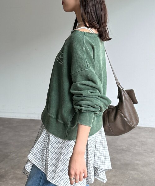 CPCM（シーピーシーエム）の「【ASUKA監修】パウダー加工ワンショルスウェット（スウェット・レディース・チャコールグレー/ネイビー/レッド/グリーン/グレー・FREE/SMALL）」の17枚目の写真