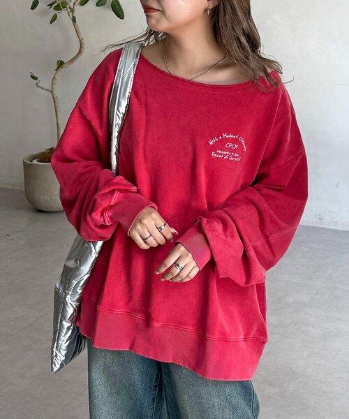 CPCM（シーピーシーエム）の「【ASUKA監修】パウダー加工ワンショルスウェット（スウェット・レディース・チャコールグレー/ネイビー/レッド/グリーン・FREE）」の20枚目の写真