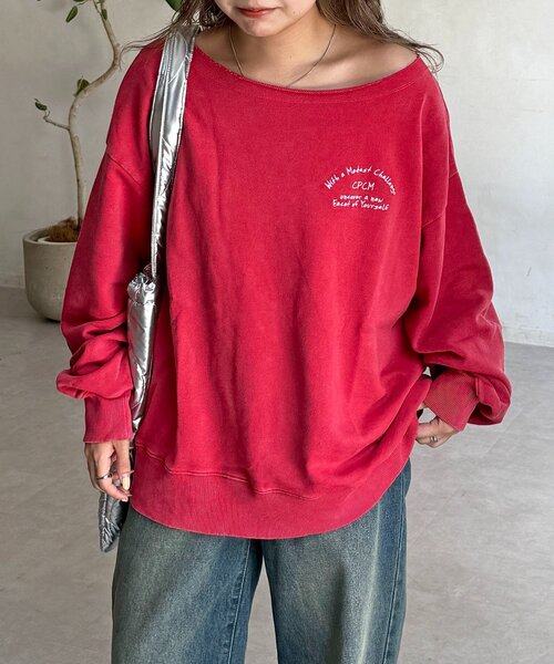 CPCM（シーピーシーエム）の「【ASUKA監修】パウダー加工ワンショルスウェット（スウェット・レディース・チャコールグレー/ネイビー/レッド/グリーン・FREE）」の21枚目の写真