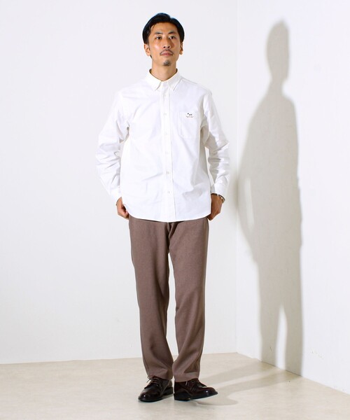 GLOSTER(グロスター)の「【定番×遊び心】フレブル刺繍BDシャツ 無地/クレイジーパターン(シャツ/ブラウス・メンズ・ホワイト/ホワイト×ブルー/ブルー系その他/ベージュ・S/M/L)」の5枚目の写真