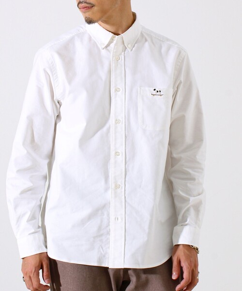 GLOSTER(グロスター)の「【定番×遊び心】フレブル刺繍BDシャツ 無地/クレイジーパターン(シャツ/ブラウス・メンズ・ホワイト/ホワイト×ブルー/ブルー系その他/ベージュ・S/M/L)」の11枚目の写真