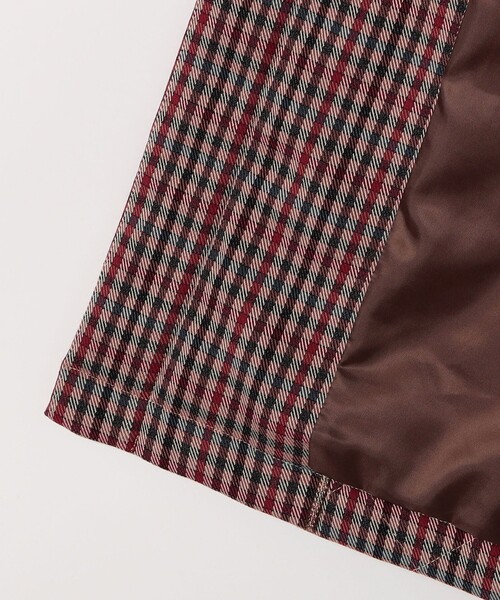 セール】SHIPS any: キルティング チェック ステンカラー Aライン