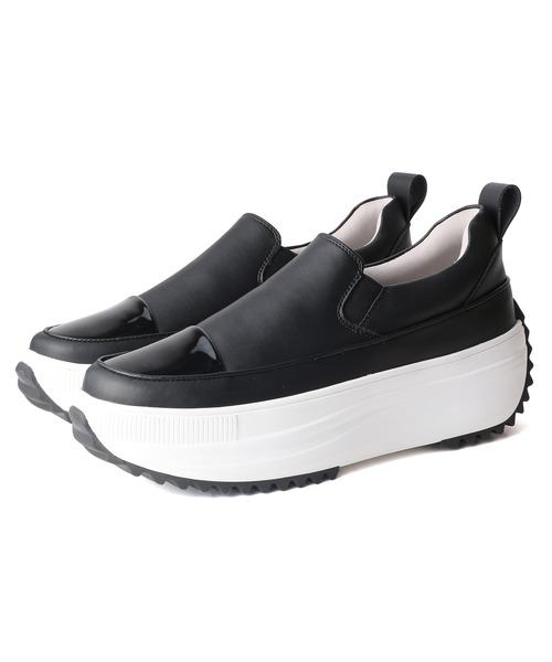 coca(ANDEX shoes product)(コカ)の「軽量 厚底 ボリュームソールスリッポンスニーカー(スニーカー・レディース・ブラック/ホワイト・SMALL/MEDIUM/LARGE)」の8枚目の写真