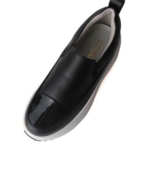 coca(ANDEX shoes product)(コカ)の「軽量 厚底 ボリュームソールスリッポンスニーカー(スニーカー・レディース・ブラック/ホワイト・SMALL/MEDIUM/LARGE)」の13枚目の写真