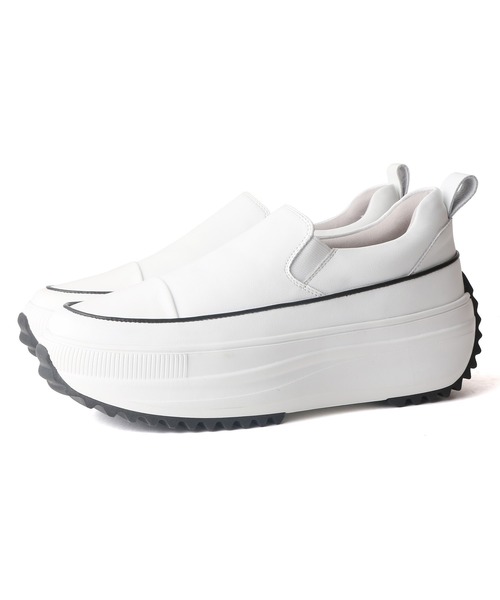 coca(ANDEX shoes product)(コカ)の「軽量 厚底 ボリュームソールスリッポンスニーカー(スニーカー・レディース・ブラック/ホワイト・SMALL/MEDIUM/LARGE)」の14枚目の写真