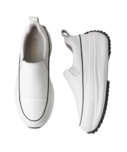coca(ANDEX shoes product)(コカ)の「軽量 厚底 ボリュームソールスリッポンスニーカー(スニーカー・レディース・ブラック/ホワイト・SMALL/MEDIUM/LARGE)」の15枚目の写真