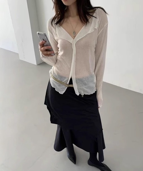 by LEGNA(バイレグナ)の「前後2WAY シアートップス(Tシャツ/カットソー・レディース・ブラウン系/アイボリー/ブラック/グレー・FREE)」の6枚目の写真