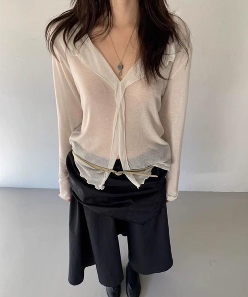 by LEGNA(バイレグナ)の「前後2WAY シアートップス(Tシャツ/カットソー・レディース・ブラウン系/アイボリー/ブラック/グレー・FREE)」の8枚目の写真
