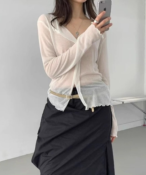 by LEGNA(バイレグナ)の「前後2WAY シアートップス(Tシャツ/カットソー・レディース・ブラウン系/アイボリー/ブラック/グレー・FREE)」の9枚目の写真
