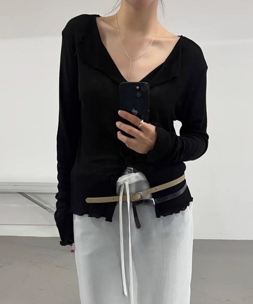 by LEGNA(バイレグナ)の「前後2WAY シアートップス(Tシャツ/カットソー・レディース・ブラウン系/アイボリー/ブラック/グレー・FREE)」の13枚目の写真