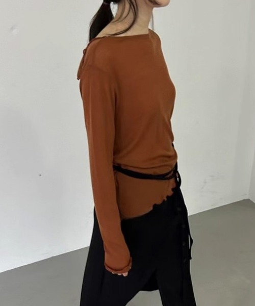 by LEGNA(バイレグナ)の「前後2WAY シアートップス(Tシャツ/カットソー・レディース・ブラウン系/アイボリー/ブラック/グレー・FREE)」の15枚目の写真