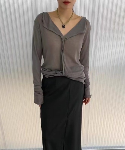 by LEGNA(バイレグナ)の「前後2WAY シアートップス(Tシャツ/カットソー・レディース・ブラウン系/アイボリー/ブラック/グレー・FREE)」の20枚目の写真