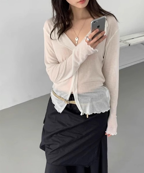 by LEGNA(バイレグナ)の「前後2WAY シアートップス(Tシャツ/カットソー・レディース・ブラウン系/アイボリー/ブラック/グレー・FREE)」の5枚目の写真