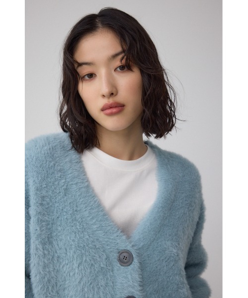 AZUL by moussy(アズールバイマウジー)の「モヘヤライクニットカーディガン(カーディガン/ボレロ・レディース・チャコールグレー/ブラウン/アイボリー/サックスブルー・SMALL/MEDIUM)」の21枚目の写真
