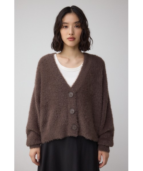 AZUL by moussy(アズールバイマウジー)の「モヘヤライクニットカーディガン(カーディガン/ボレロ・レディース・チャコールグレー/ブラウン/アイボリー/サックスブルー・SMALL/MEDIUM)」の12枚目の写真