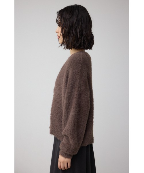 AZUL by moussy(アズールバイマウジー)の「モヘヤライクニットカーディガン(カーディガン/ボレロ・レディース・チャコールグレー/ブラウン/アイボリー/サックスブルー・SMALL/MEDIUM)」の13枚目の写真
