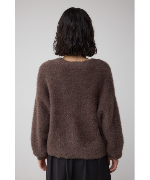 AZUL by moussy(アズールバイマウジー)の「モヘヤライクニットカーディガン(カーディガン/ボレロ・レディース・チャコールグレー/ブラウン/アイボリー/サックスブルー・SMALL/MEDIUM)」の14枚目の写真