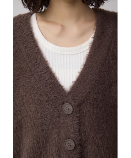 AZUL by moussy(アズールバイマウジー)の「モヘヤライクニットカーディガン(カーディガン/ボレロ・レディース・チャコールグレー/ブラウン/アイボリー/サックスブルー・SMALL/MEDIUM)」の15枚目の写真