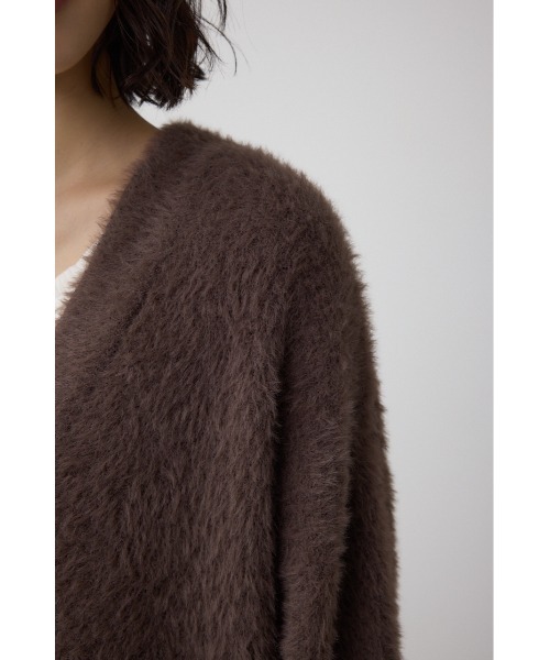 AZUL by moussy(アズールバイマウジー)の「モヘヤライクニットカーディガン(カーディガン/ボレロ・レディース・チャコールグレー/ブラウン/アイボリー/サックスブルー・SMALL/MEDIUM)」の16枚目の写真