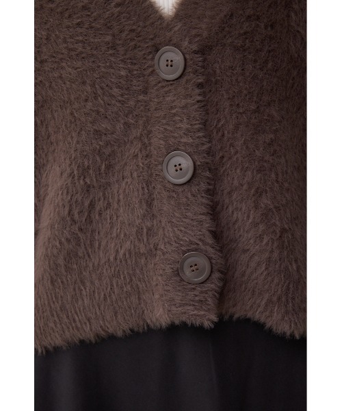 AZUL by moussy(アズールバイマウジー)の「モヘヤライクニットカーディガン(カーディガン/ボレロ・レディース・チャコールグレー/ブラウン/アイボリー/サックスブルー・SMALL/MEDIUM)」の18枚目の写真