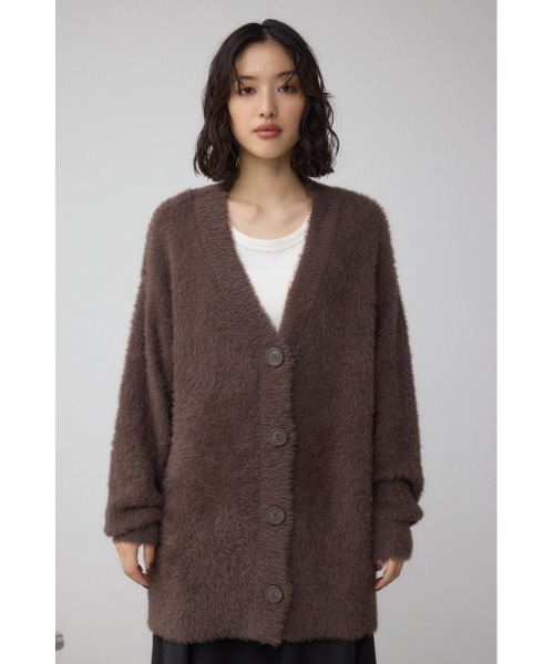 AZUL by moussy(アズールバイマウジー)の「モヘヤライクニットカーディガン(カーディガン/ボレロ・レディース・チャコールグレー/ブラウン/アイボリー/サックスブルー・SMALL/MEDIUM)」の19枚目の写真