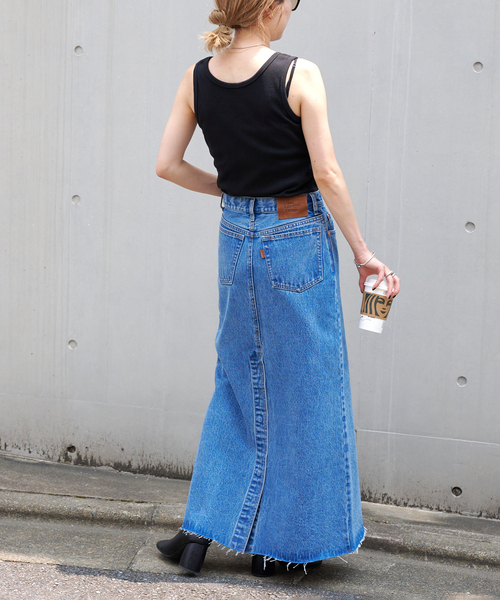 アウトドアプロダクツ　デニムスカート ≪追加≫ULTデニムスリットリーンスカート（デニムスカート