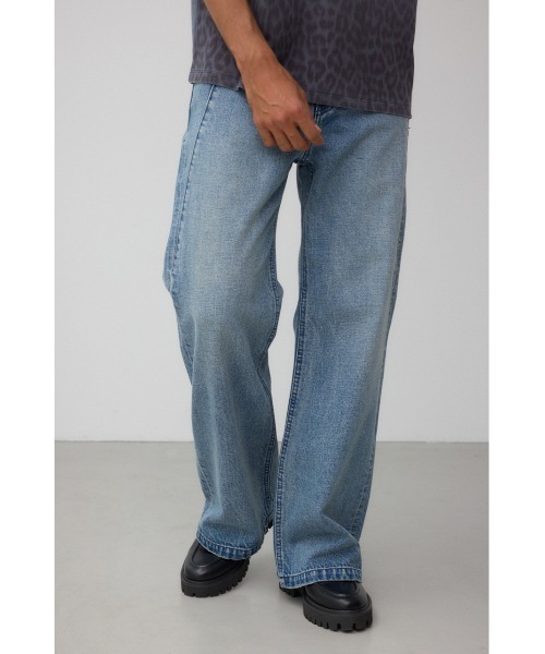 AZUL by moussy（アズールバイマウジー）の「AZUL DENIM 切替ワイドフレア（デニムパンツ・メンズ・ブルー/ブラック・SMALL/MEDIUM/LARGE）」の2枚目の写真