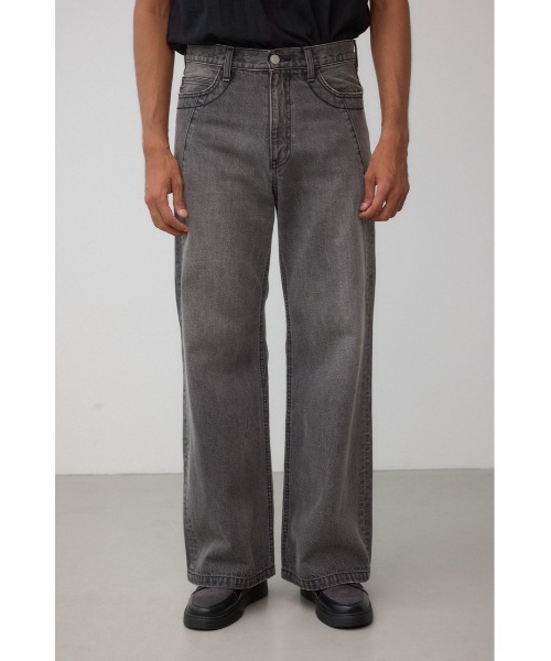 AZUL by moussy（アズールバイマウジー）の「AZUL DENIM 切替ワイドフレア（デニムパンツ・メンズ・ブルー/ブラック・SMALL/MEDIUM/LARGE）」の5枚目の写真