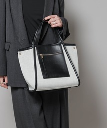 NANO universe | キャンバス×フェイクレザーポケットバッグ(トートバッグ)