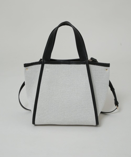 NANO universe（ナノユニバース）の「キャンバス×フェイクレザーポケットバッグ（トートバッグ・レディース・ブラック/ブラウン・FREE）」の15枚目の写真